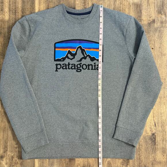 Patagonia Fitz Roy Horizons Uprisal Crew Sweatshirt Gray Logo Hike Unisex Medium - Picture 8 of 11
